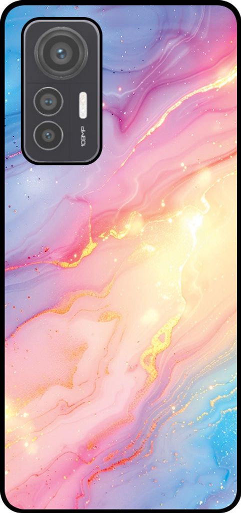 Smartphonica Telefon Fall geeignet für Xiaomi 12 Lite mit Regenbogen Glitter Marble Print - TPU Backcover Fall Regenbogen Glitter Marble Design