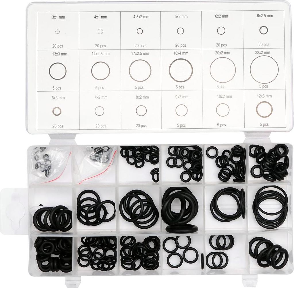 Set Di O-Ring In Gomma, 225 Pezzi Immagine del prodotto 