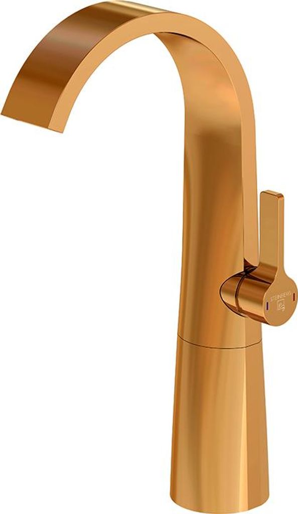 Steinberg Serie 280 Waschtischarmatur, hoch, seitenbedient, ohne Ablaufgarnitur, Ausladung 155mm, 2801700RG