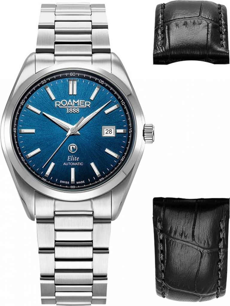 Herrenset ROAMER 970983 41 45 20 in klassischem Marineblau, mit zusätzlichem Band.