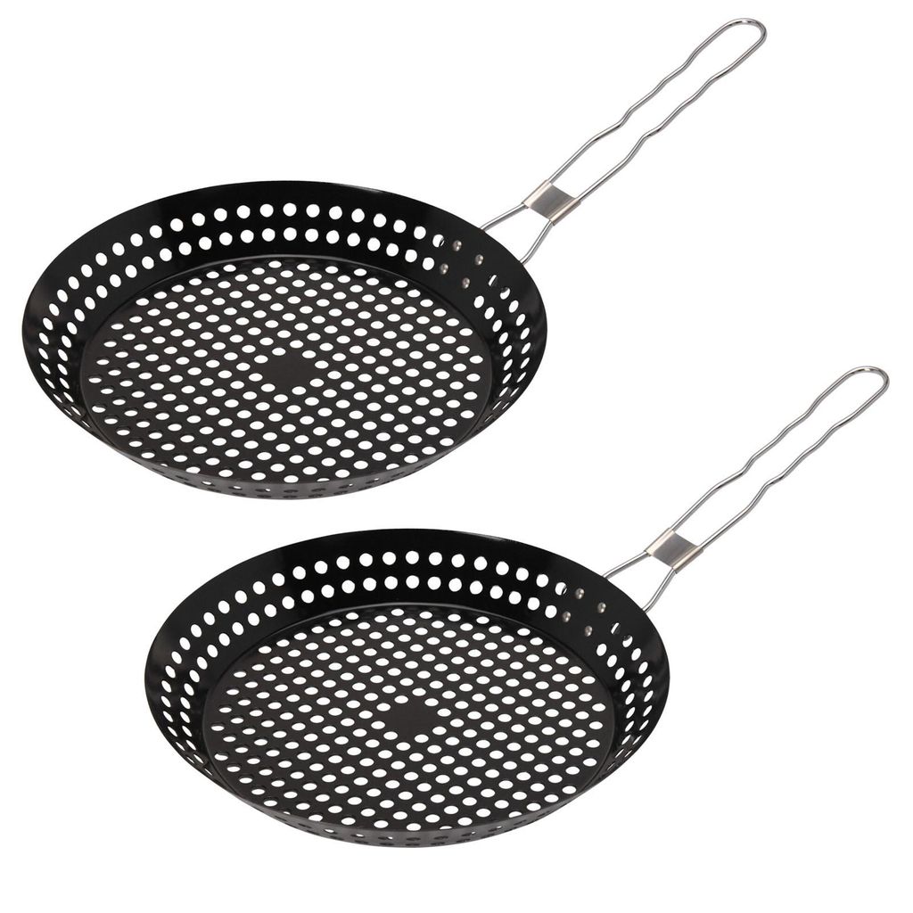 2er Set BBQ Grillpfanne Ø30 cm Grill Gemüsepfanne Produktbild 