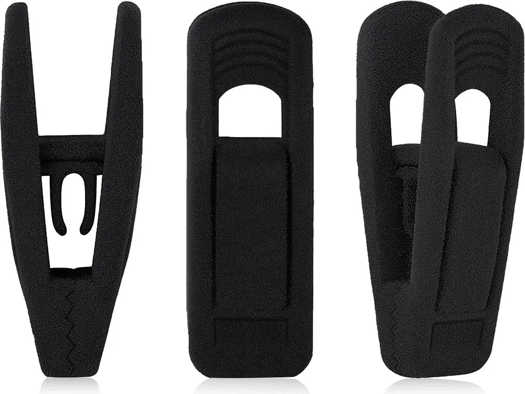 20 Clips veloutés antidérapants noirs pour rangement jupes et robes