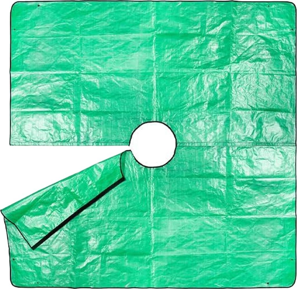 Gartenplane zum Beschneiden mit 12-Zoll-Löchern Gartenbaumplane 200 x 200 cm Vier Ecken mit Eckschnallen zur einfachen Befestigung um Sträucher u...