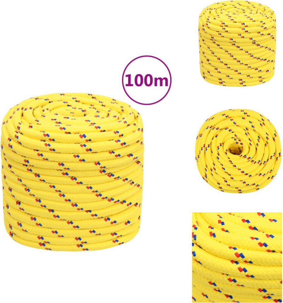 vidaXL Bootsseil Gelb 18 mm 100 m Polypropylen - Seile