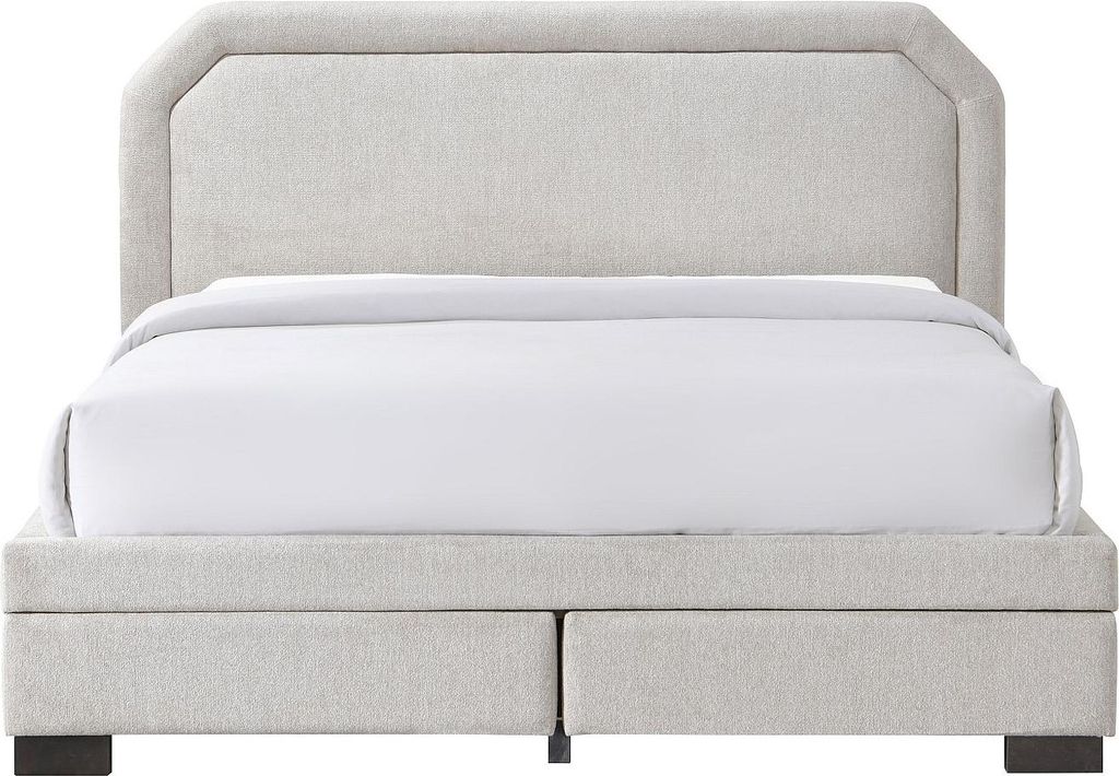 Bett mit Schubladen 140 x 190 cm - Stoff - Beige - INASTO