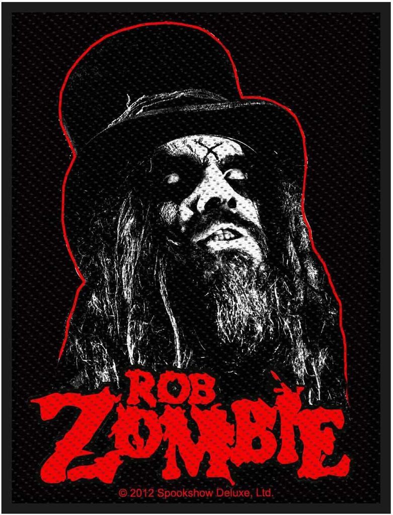 Rob Zombie - Portrait - Patch - Polyester RO1106 (Einheitsgröße) (Schwarz/Rot)