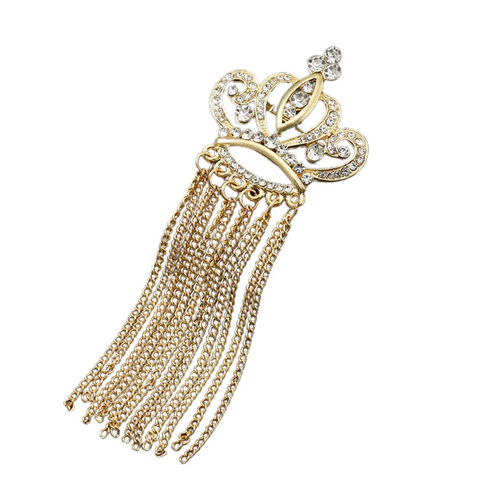 Männer Brosche Pin Krone Quasten Schmuck Koreanischen Stil Galvanik Brosche Kleidung Dekor-Golden