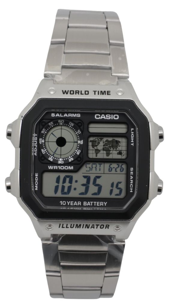 CASIO AE-1200WHD-1AVEF World Time Illuminator Herrenuhr Obrázok produktu 