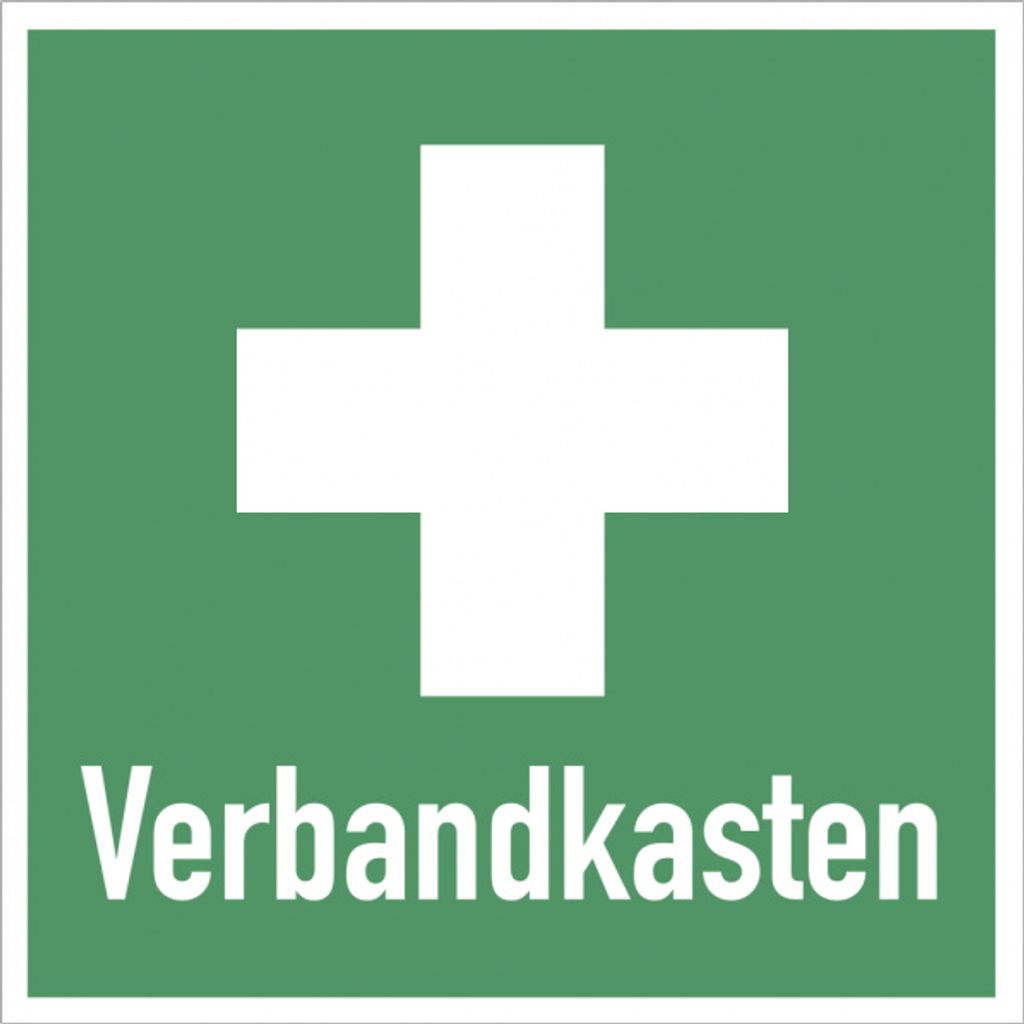 Dreifke Schild Hinweis auf Erste Hilfe Verbandkasten quadratisch, Alu, 250x2...