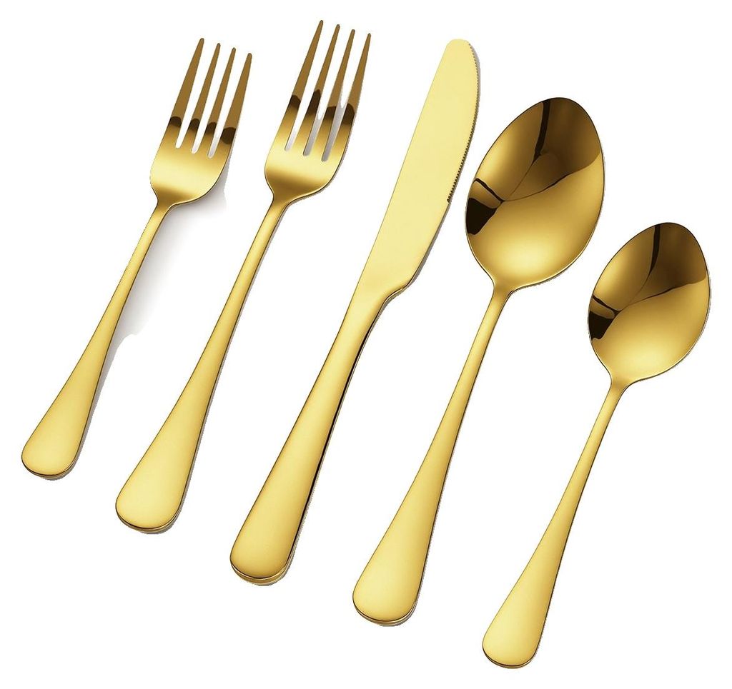 VEVOR 60-teiliges Goldbesteckset, lebensmittelechtes Produktbild 