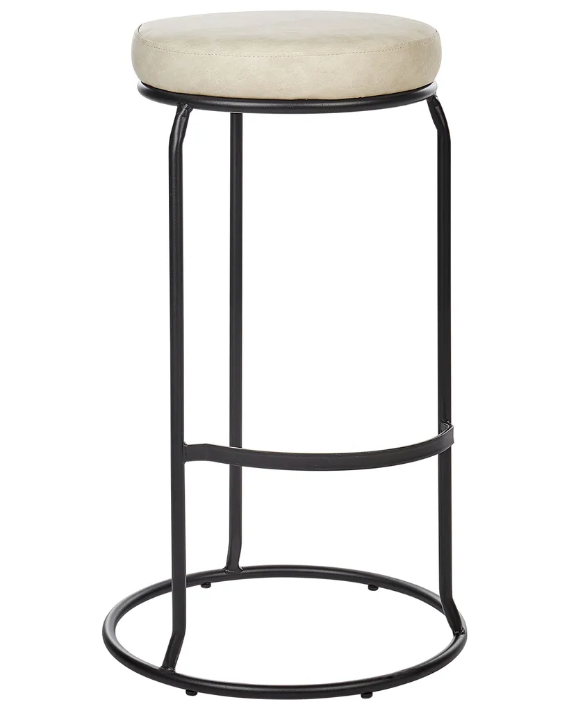 Tabouret de Bar pour Cuisine Ouverte : Confort Beige Clair Beliani - 6