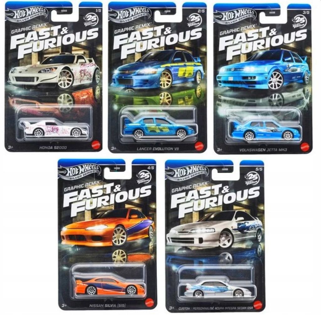 Hot Wheels Graphic Remix – Fast & Furious 5er Set Full set Produktbild 