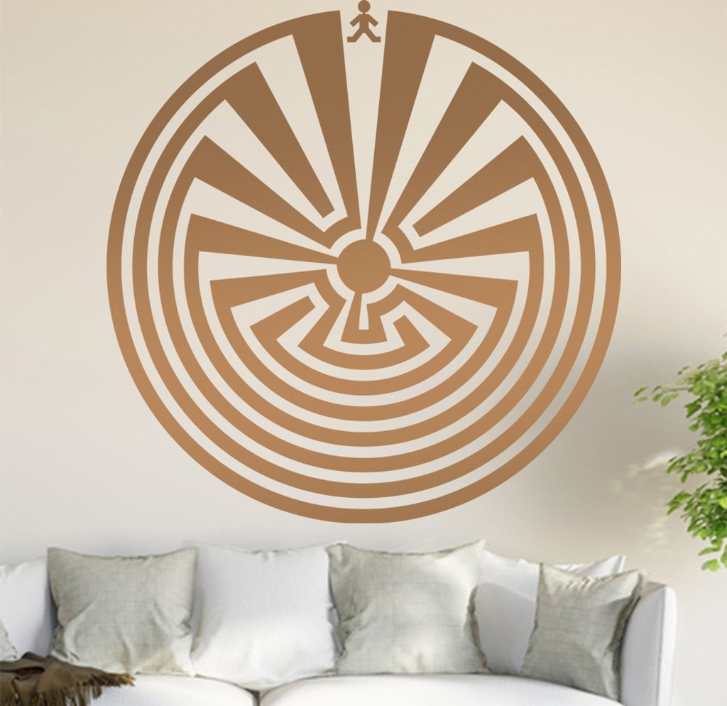 I'itoi - Man in the Maze Wandtattoo in 6 Größen - Wandaufkleber Wall Sticker - Dekoration, Küche, Wohnzimmer, Schlafzimmer, Badezimmer