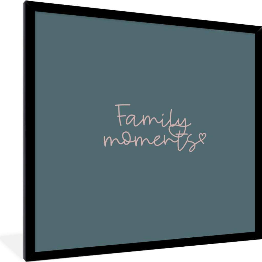 MuchoWow Gerahmtes Poster Familienmomente - Sprichwörter - Zitate - Familie 40x40 cm - Poster mit Schwarzem Bilderrahmen Wandposter Rahmen Foto ...