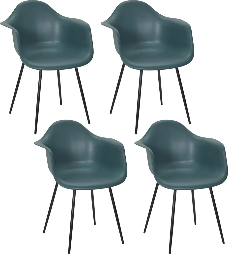 Fauteuil Gustav Bleu en Tissu : Lot de 4 Sièges au Design Scandinave