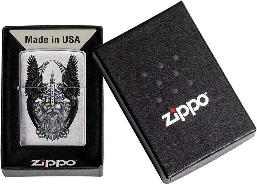 Zippo Feuerzeug Odin with Raven chrome Sturmfeuerzeug Produktbild 