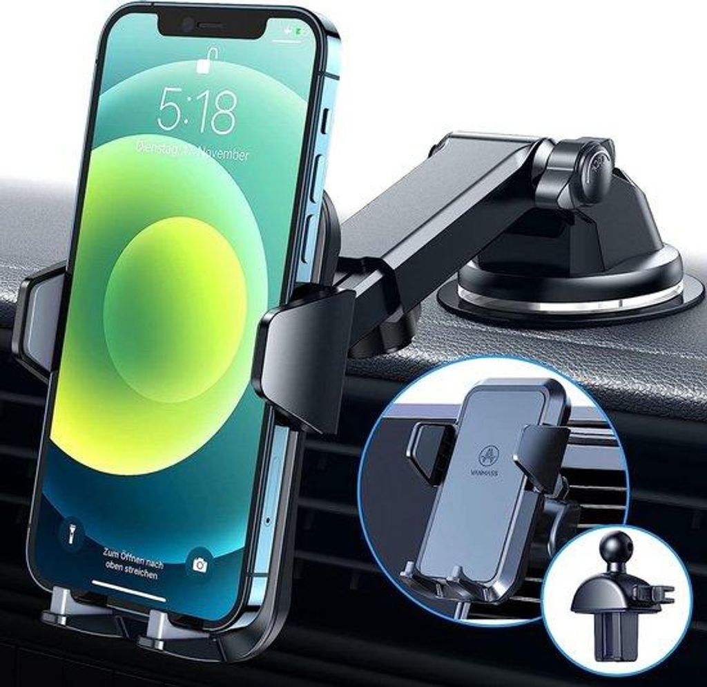 Universal Car Phone Holder Anti-Slip Soft Silicone Protection 3-in-1 Air Vent Mount with 3M Adhesive for All Mobile Phones Smartphones