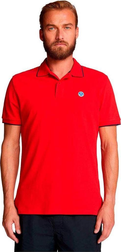 North Sails Logo Kurzarm-poloshirt Rot XL Mann Rot XL
