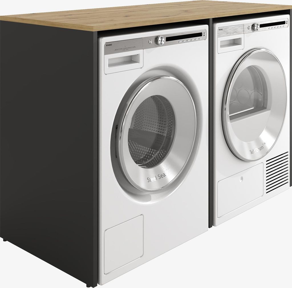 DORA Waschmaschinenschrank 130 cm breit mit Schrank Produktbild 