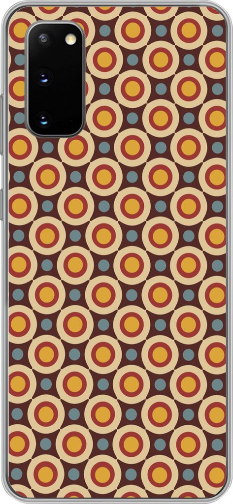 MuchoWow Handyhülle Schutzhülle Hülle für Telefoonhoesje Samsung Galaxy S20 Retro - Vintage - Design - Kreis Silikon Softcase Handy Hülle - ...