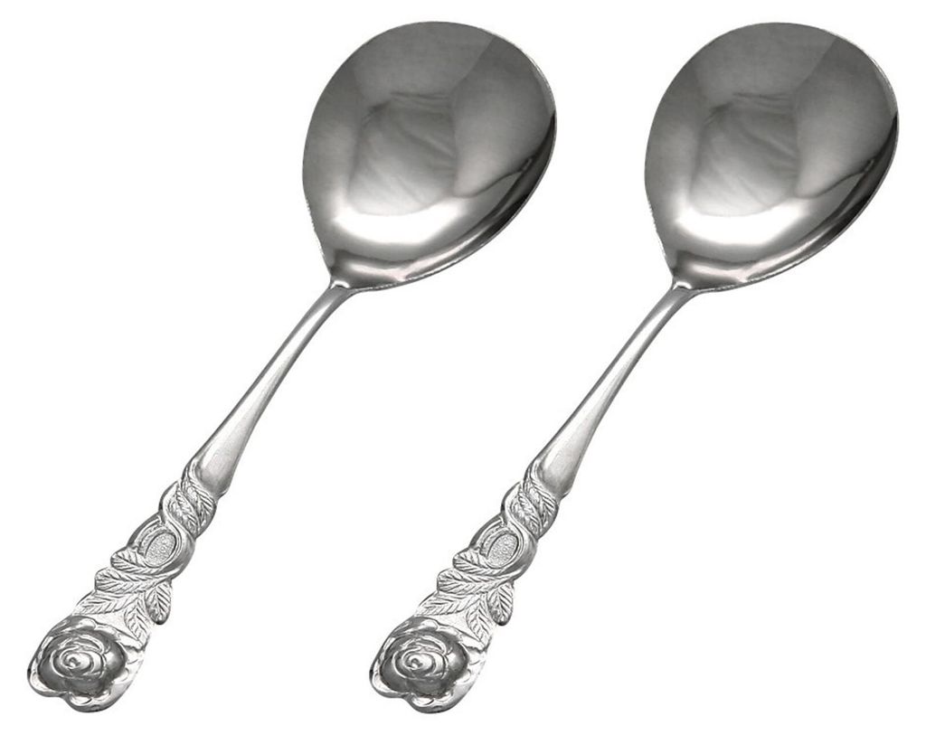 GRÄWE Sahnelöffel 2 Stück, Rosendekor Produktbild 