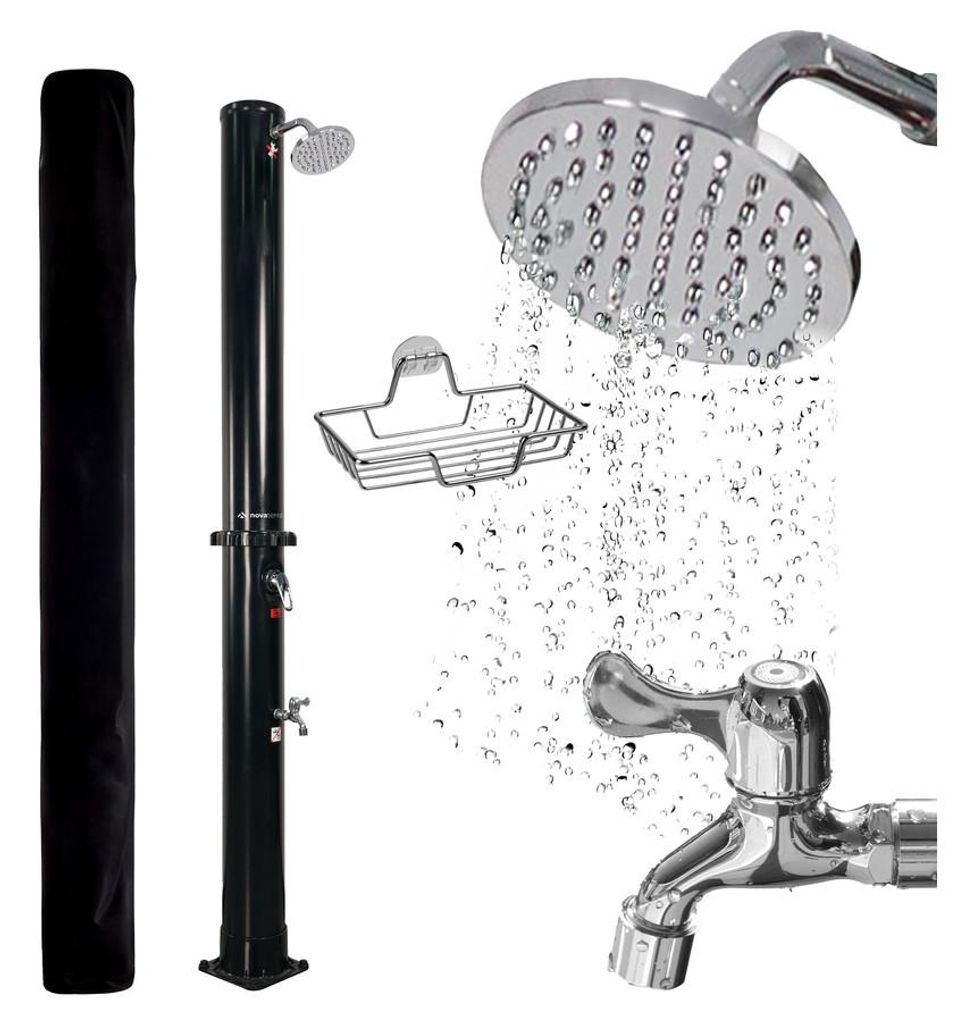 NovaTerra Solardusche 40L schwarz (Solartankdusche) Höhe: 2,26 m