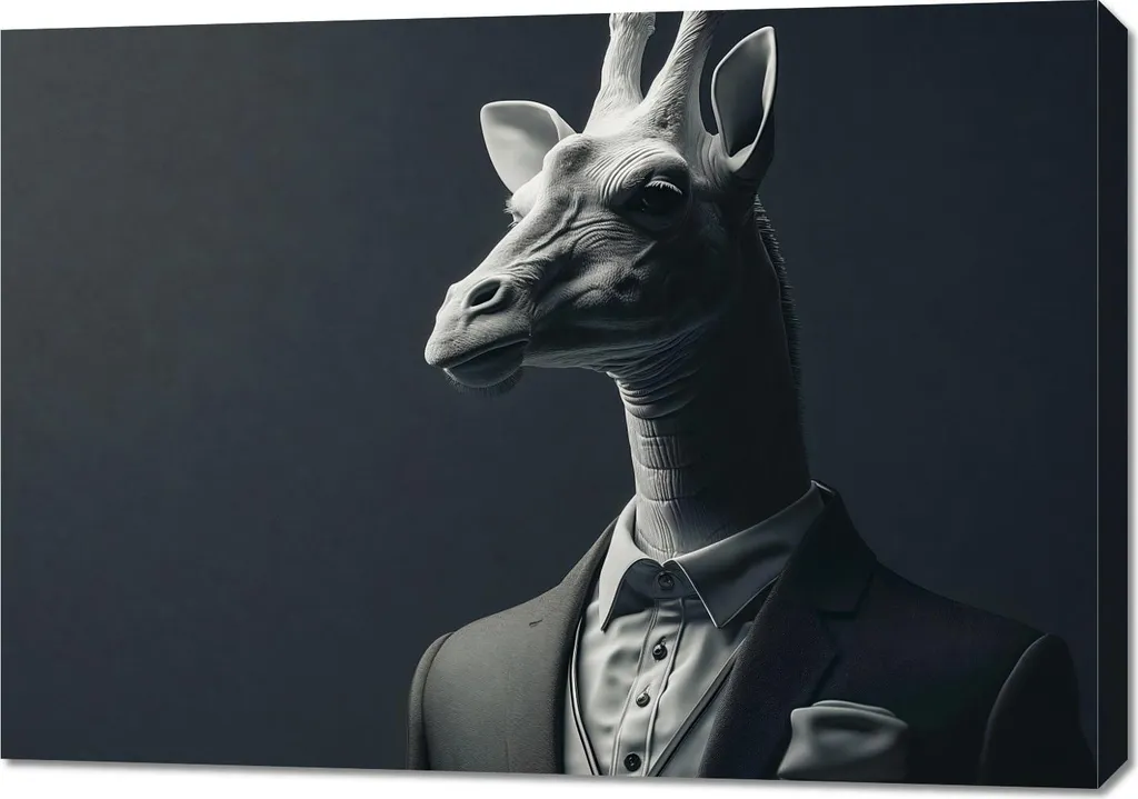 Tableau Image Girafe à la sortie 100x70 cm - Décoration murale