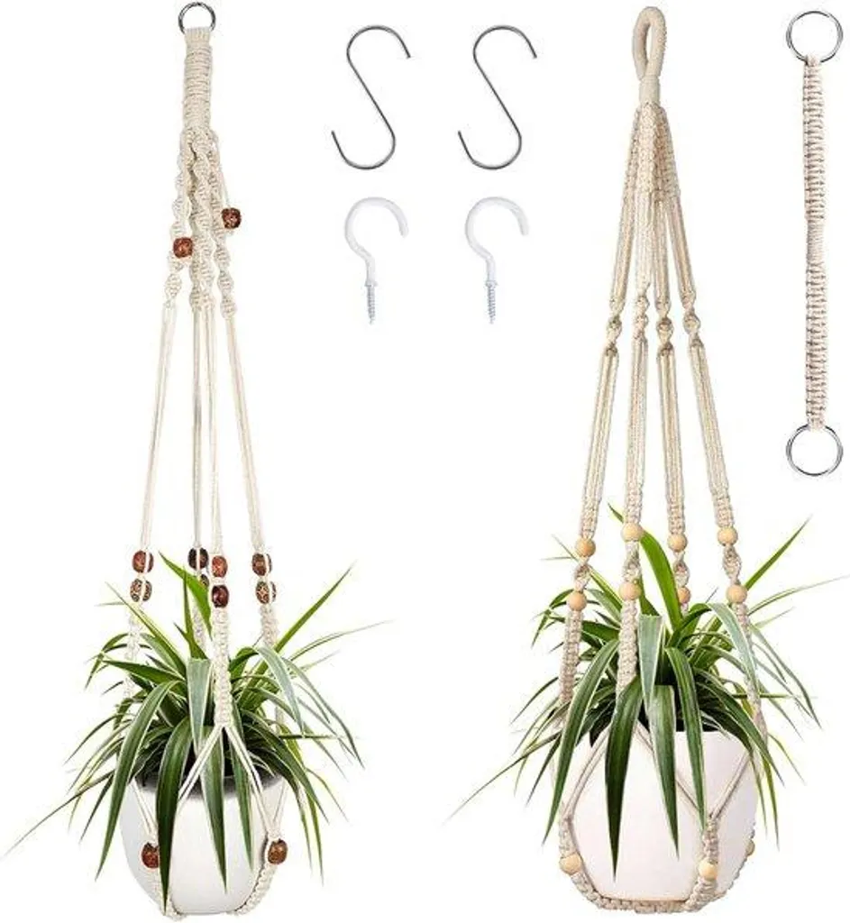 Suspension Végétale Intérieur et Extérieur en Macramé pour Balcon et Salon
