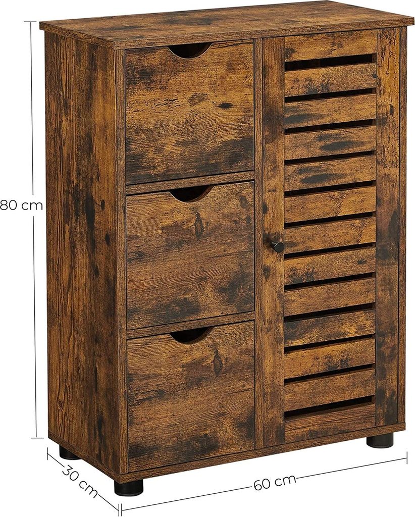 VASAGLE Badezimmerschrank, 3 Schubladen, 2 verstellbare Produktbild 4