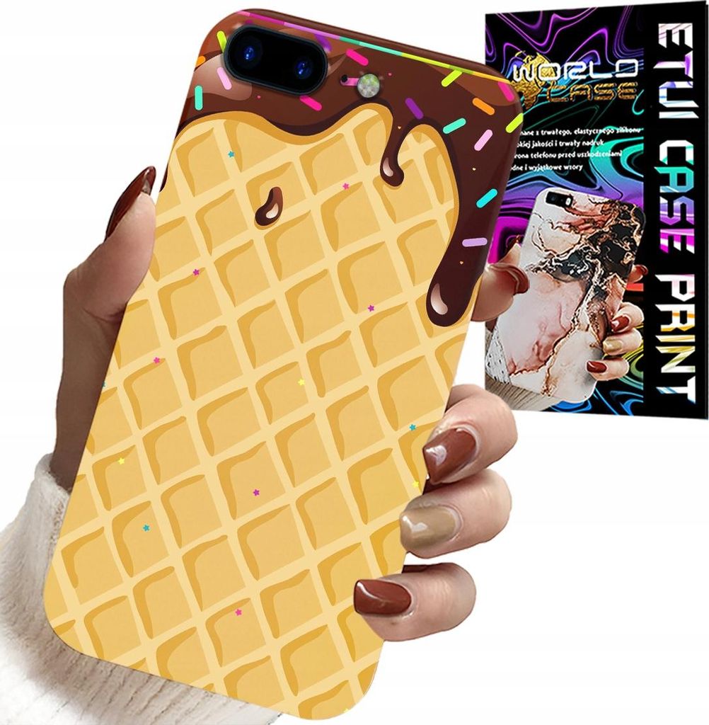 Etui Für Iphone ( 7 Plus ) - Mit Schokoladenüberzogenem Waffelmotiv