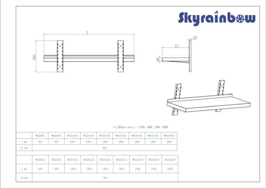Rangement mural inox 150x40 cm - Optimisation d'espace cuisine pro - 6