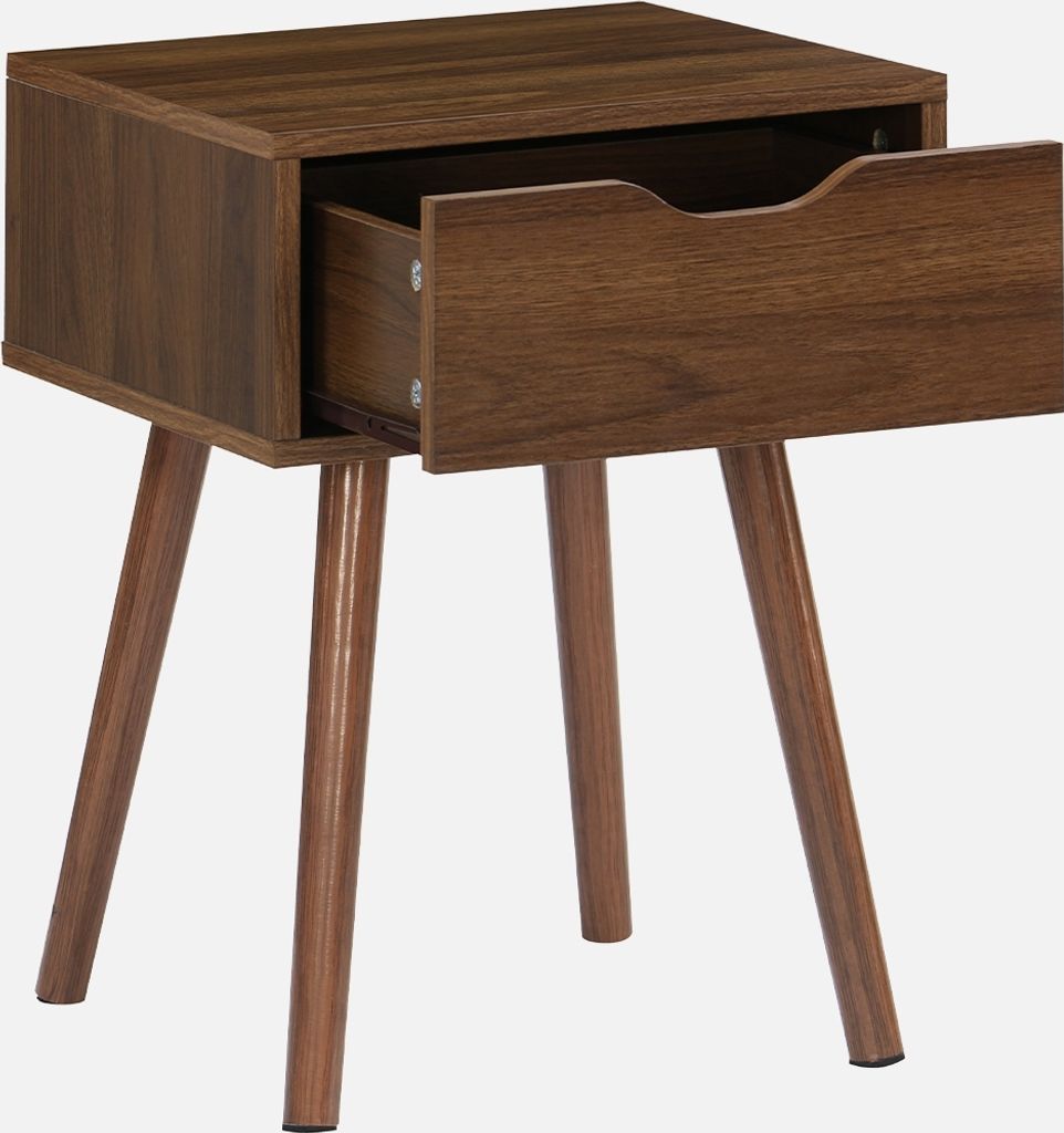 Comodino effetto legno 1 cassetto marrone, Marrone Immagine del prodotto 