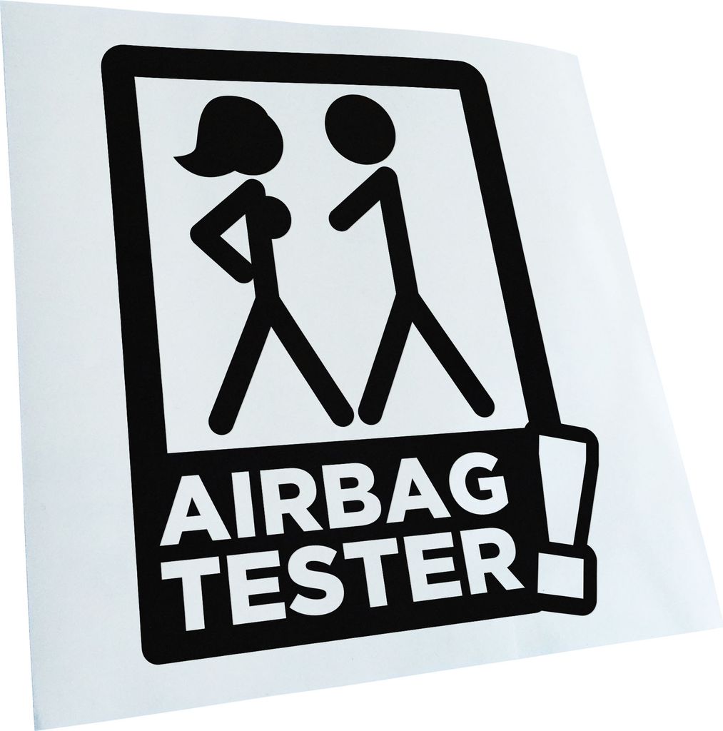 Kiwistar - Autoaufkleber - Airbag Tester - Schwarz - 24x18cm - Aufkleber für Auto, Laptop, Fahrrad, LKW, Motorrad mehrfarbig JDM Decal Racing