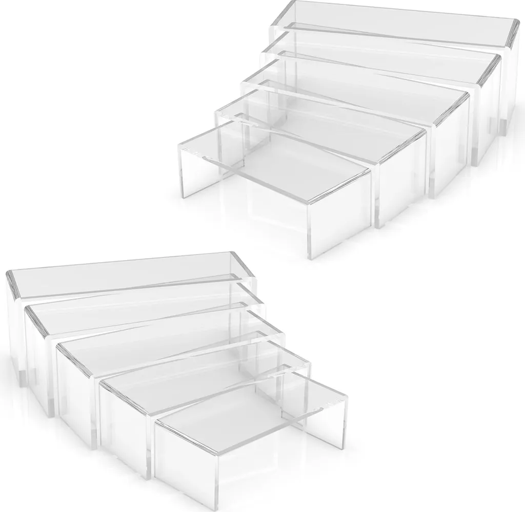 Présentoirs Acrylique Transparent 5 Tailles - Lot de 10 Supports Robustes