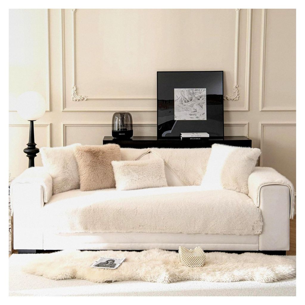 Sofaüberzug, Sofabezüge aus Samt, weich, rutschfest, strapazierfähig, Couchunterlage für 2-, 3- und 4-Sitzer, warm, atmungsaktiv, maschinenwasc...