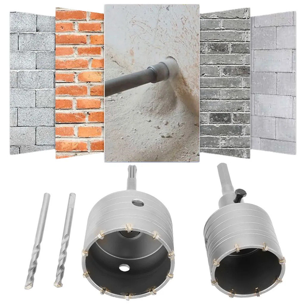 Trépan Béton 80mm avec Adaptateur SDS Plus pour Perforation de Mur