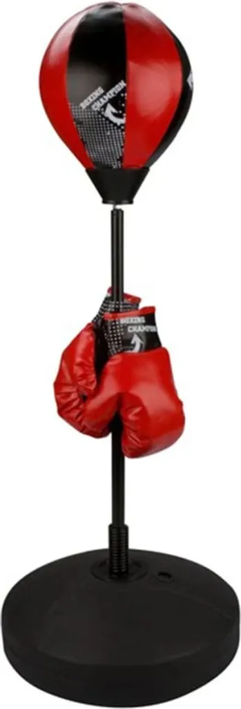 Avento Junior Reflex-Punching Ball Set Noir/Rouge 41BE Kit de Boxe Enfant