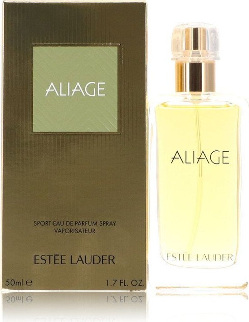 A product shot of Estee Lauder Alliage Sport Eau de Parfum spray for women, with its packaging.