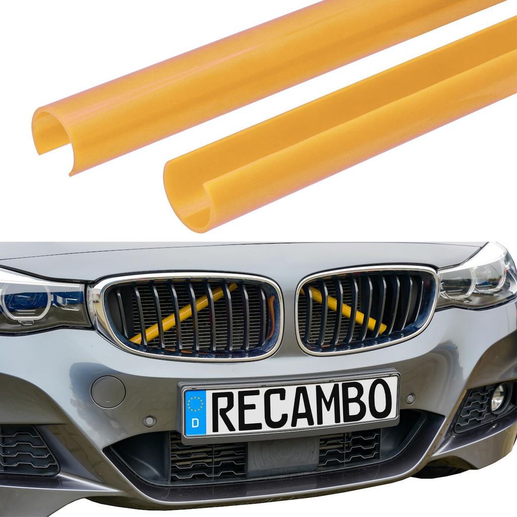 Kühler Grill Zierleisten V Streben passend für BMW F07 F10 F11 F18 F06 Gelb