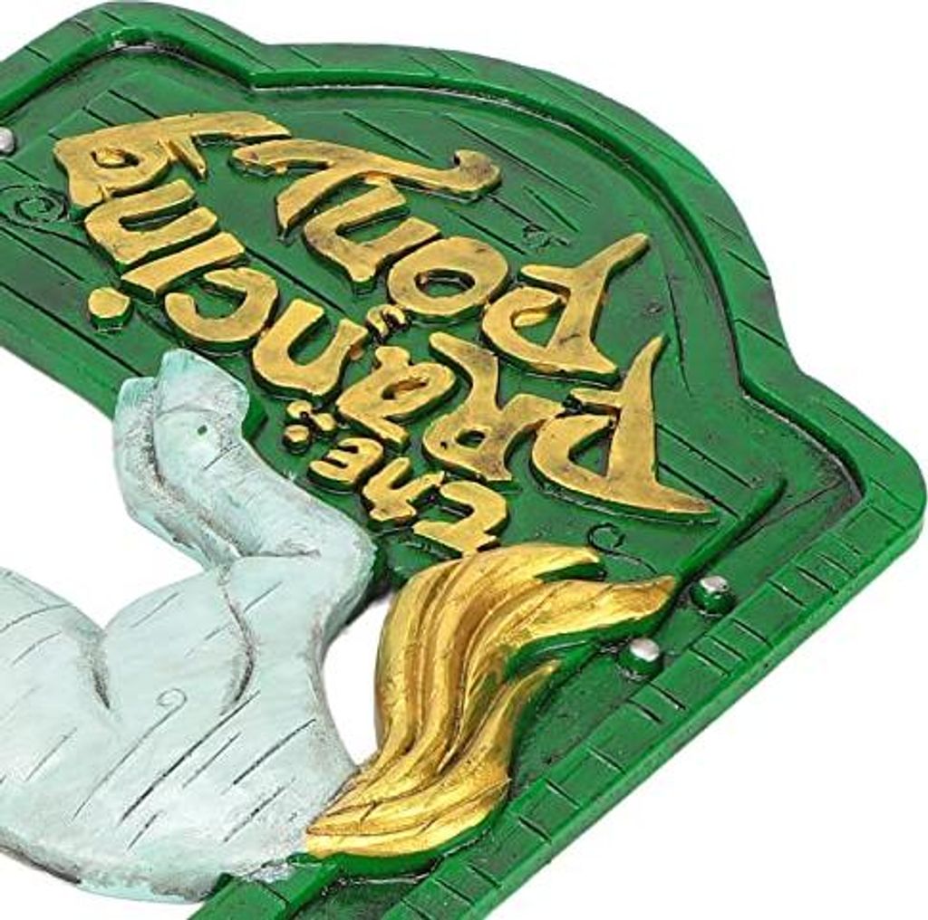 Vintage Harz Pferde Wanddekoration mit grünem Schild - Wunderschönes Wandbrett für Zuhause, Büro oder Bar mit prancing Pony Design