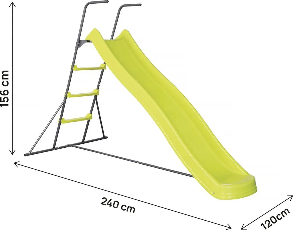 Toboggan de jardin double vague Poly vert pour animations d'été - 3