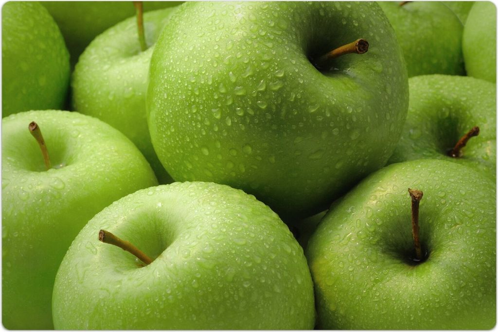 Küchenmatte 100x150 cm Vinylmatte Bodenmatte Dekoration -grüner Apfel Obst