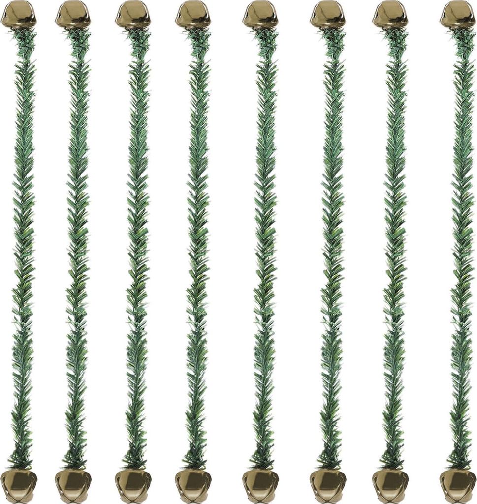Weihnachtsgirlandenbänder mit Glöckchen, dekorative Seilbänder für Kränze, Geländer und Treppen, flexible künstliche Tannennadel-Drehbänder...