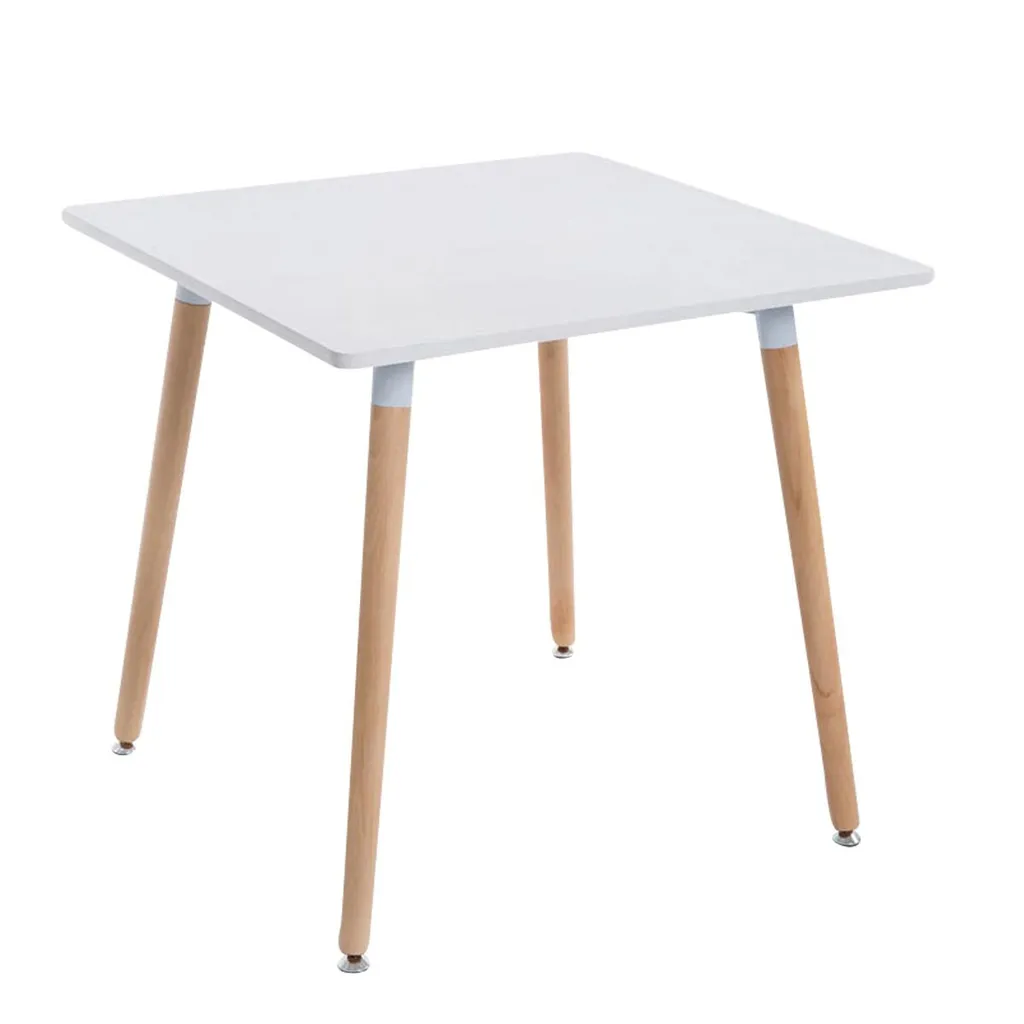 Table Carrée Blanche Morven 80x80 cm - Design Scandinave Bois Clair