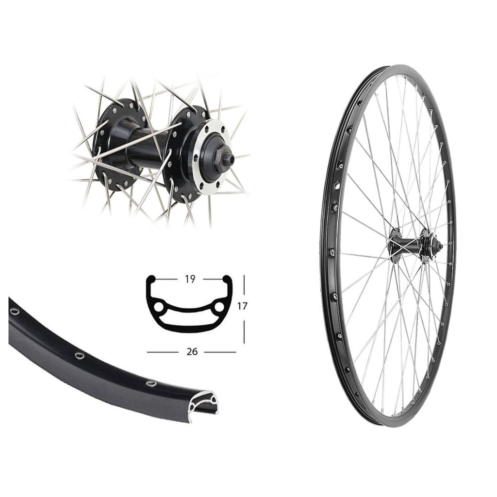 Vorderrad 28" BE19 Disc schwarz Nabe Scheibenbremse 6 Loch Produktbild 