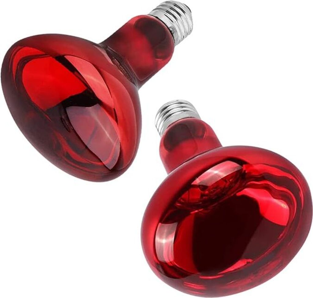 Reptilien Rotlichtlampe, 2 Stück Rotlichtbirne 100W, Reptilien Wärmelampe E27 Sockel Infrarot Wärmelampe Wärmelampe Terrarium Heizlampen für E...