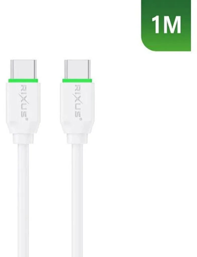 Câble de recharge Rixus Type C vers Type C pour smartphones et tablettes