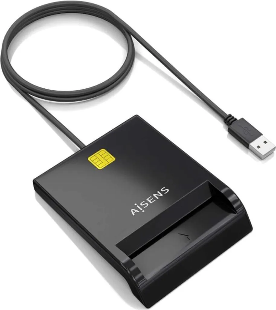 Lettore Smart Card DNI Aisens ASCR-SN06-BK Nero - USB 2.0 Professionale