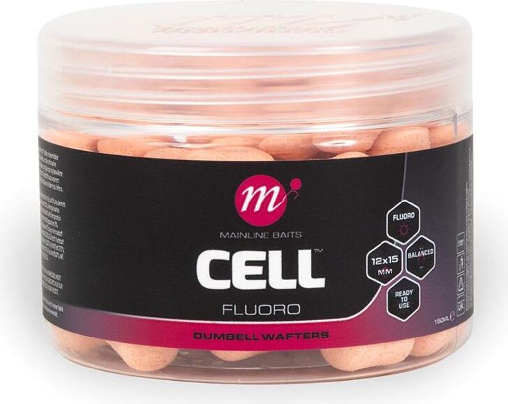 Mainline Zelle Fluoro Dumbell Wafters 12x15mm Rosa
