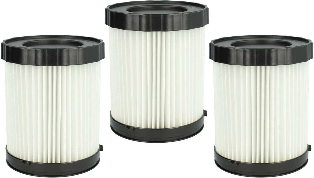 vhbw 3x Faltenfilter kompatibel mit Bosch 0 601 9C6 302, 3 601 JC6 300, 0 601 9C6 300, GAS 18V-10 L Staubsauger - Patronenfilter Weiß Abwaschbar